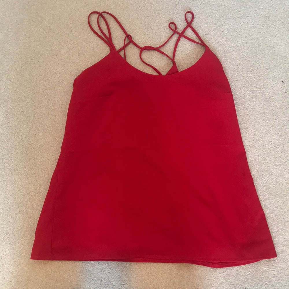 Red tank top with fancy straps